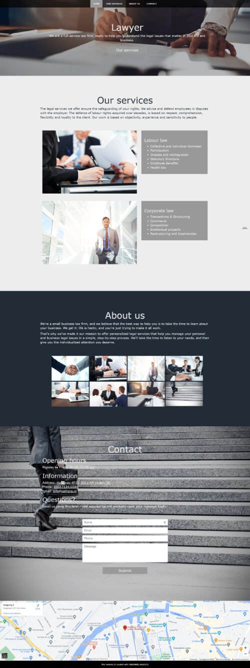 One Page Website